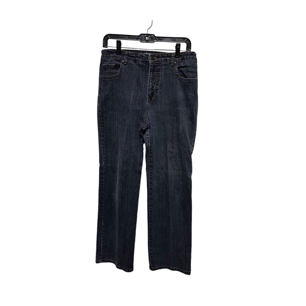 Kim Rogers Petite Straight Leg Jeans Dark Wash‎ Blue Stretch Denim Size 8P